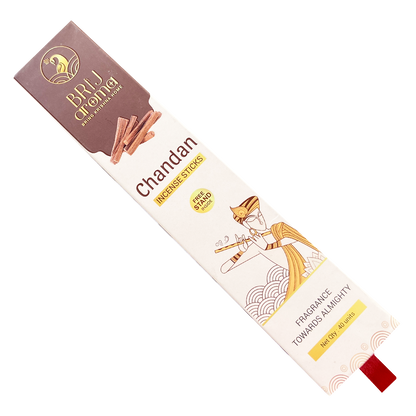 Brij Aroma Rose and Chandan Fragrance Incense Sticks- 2 Pack Of 40 Units