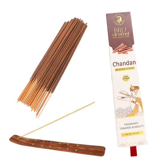 Brij Aroma Chandan Fragrance Incense Sticks- Pack Of 40 Units