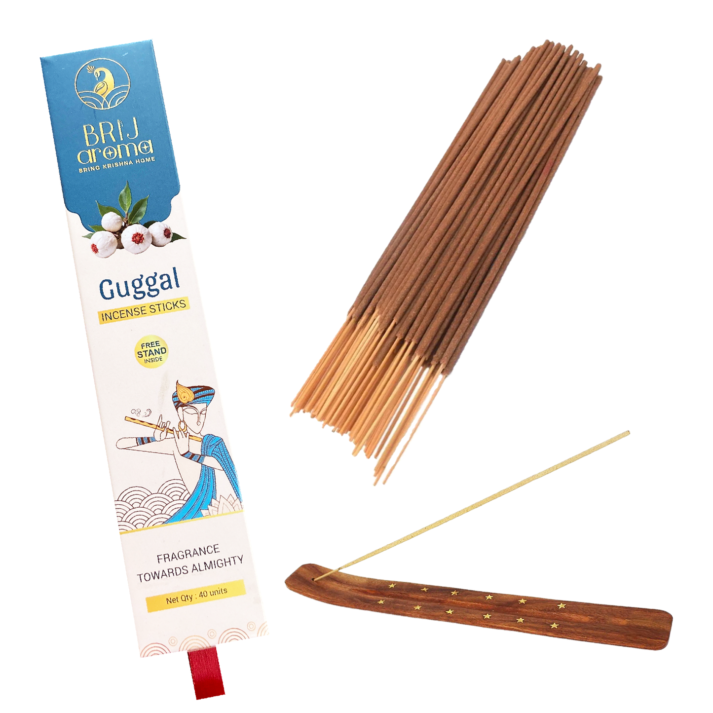 Brij Aroma Guggal Fragrance Incense Sticks- Pack Of 40 Units