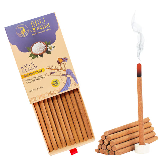 Brij Aroma Kapur Guggal Fragrance Dhoop Sticks - Pack Of 30 Units