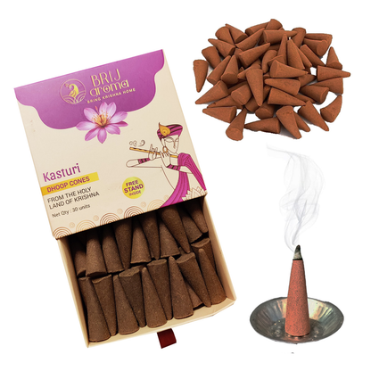 Brij Aroma Kasturi Fragrance Dhoop Cone- Pack Of 30 Units