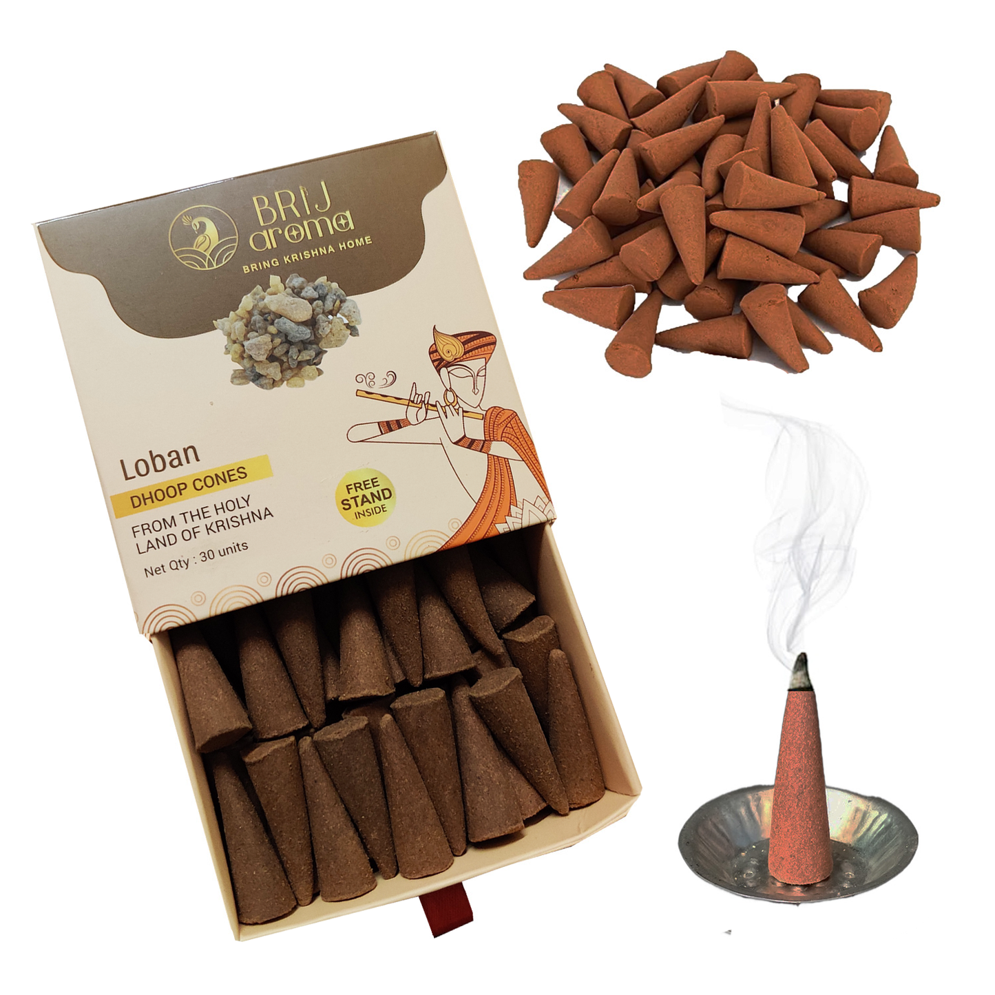 Brij Aroma  Jasmine and Loban Fragrance Dhoop Cone- Pack Of 60 Units