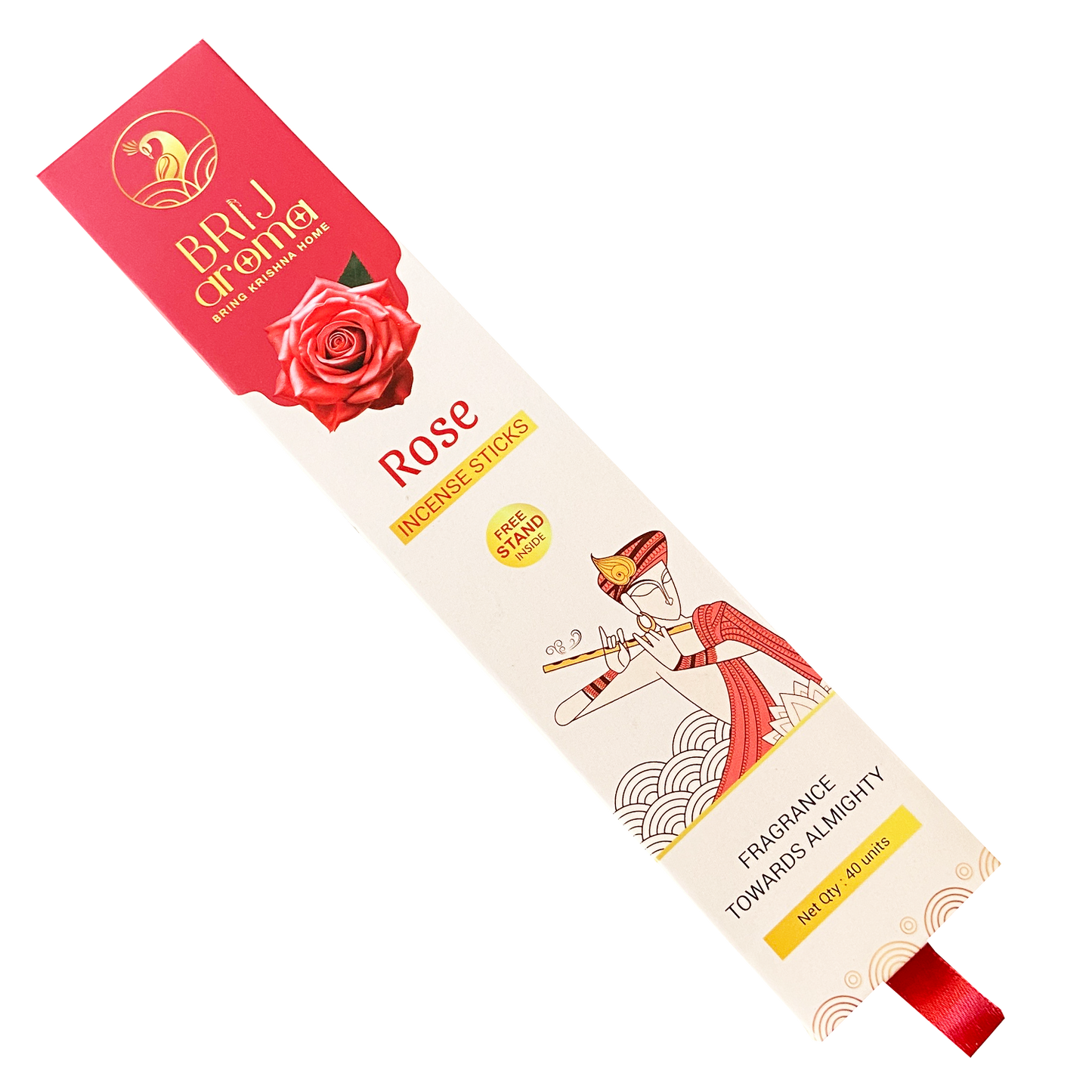 Brij Aroma Rose and Chandan Fragrance Incense Sticks- 2 Pack Of 40 Units