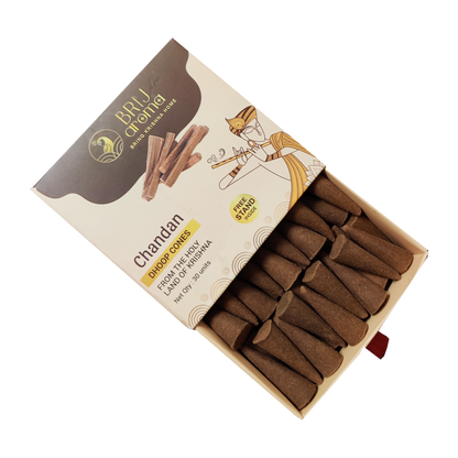 Brij Aroma Chandan Fragrance Dhoop Cone- Pack Of 30 Units