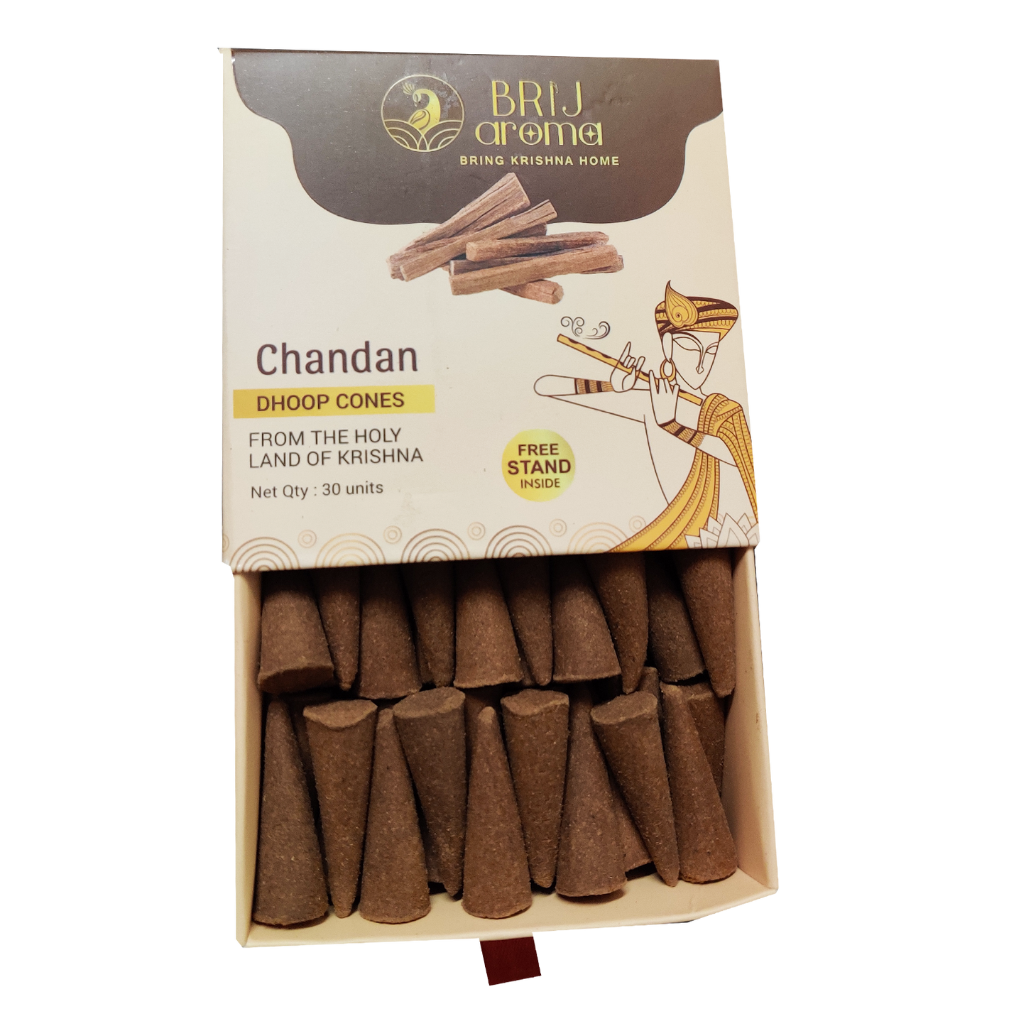 Brij Aroma Chandan Fragrance Dhoop Cone- Pack Of 30 Units