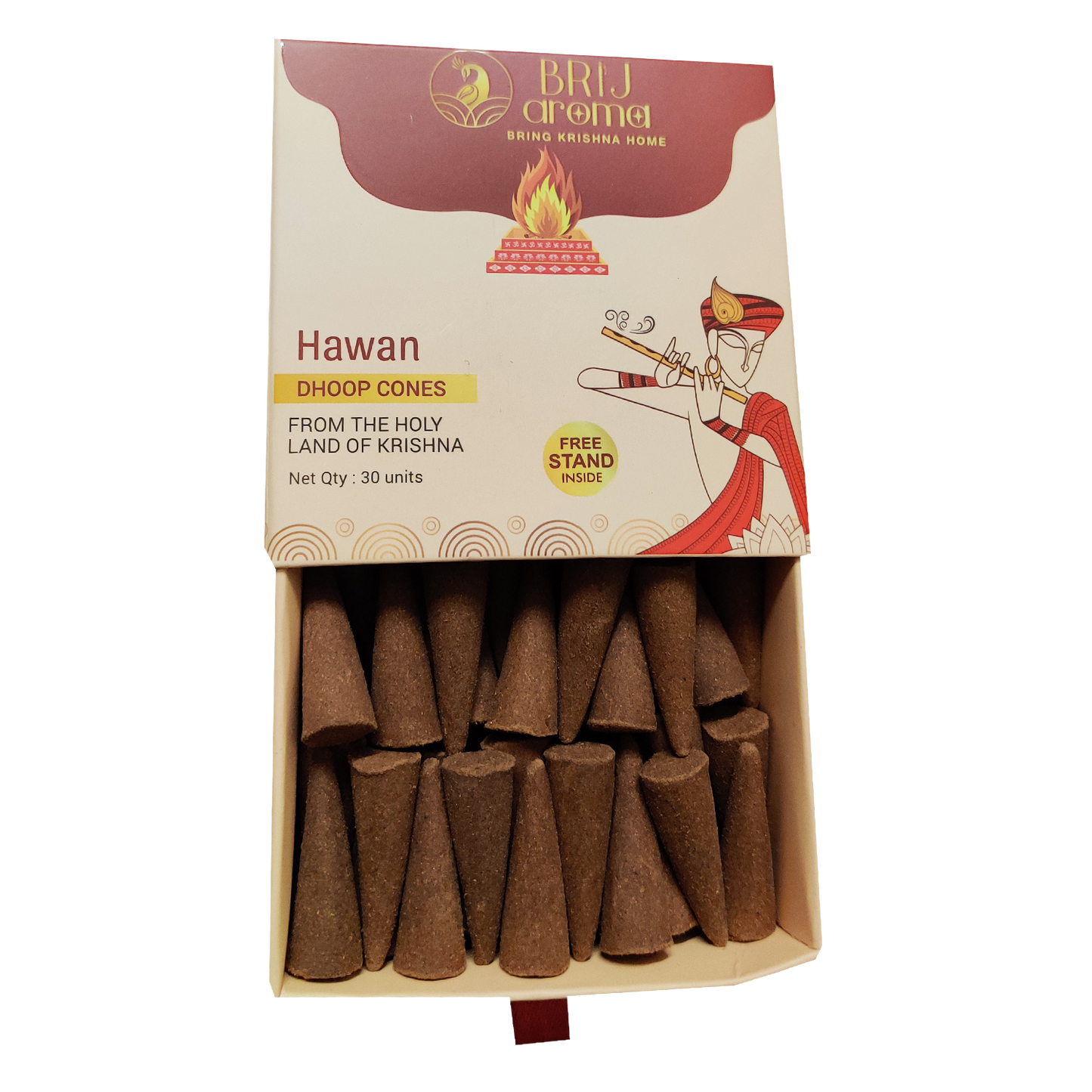 Brij Aroma Hawan Fragrance Dhoop Cone- Pack Of 30 Units