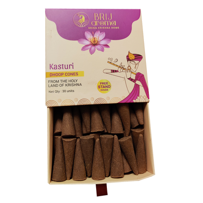 Brij Aroma Kasturi Fragrance Dhoop Cone- Pack Of 30 Units